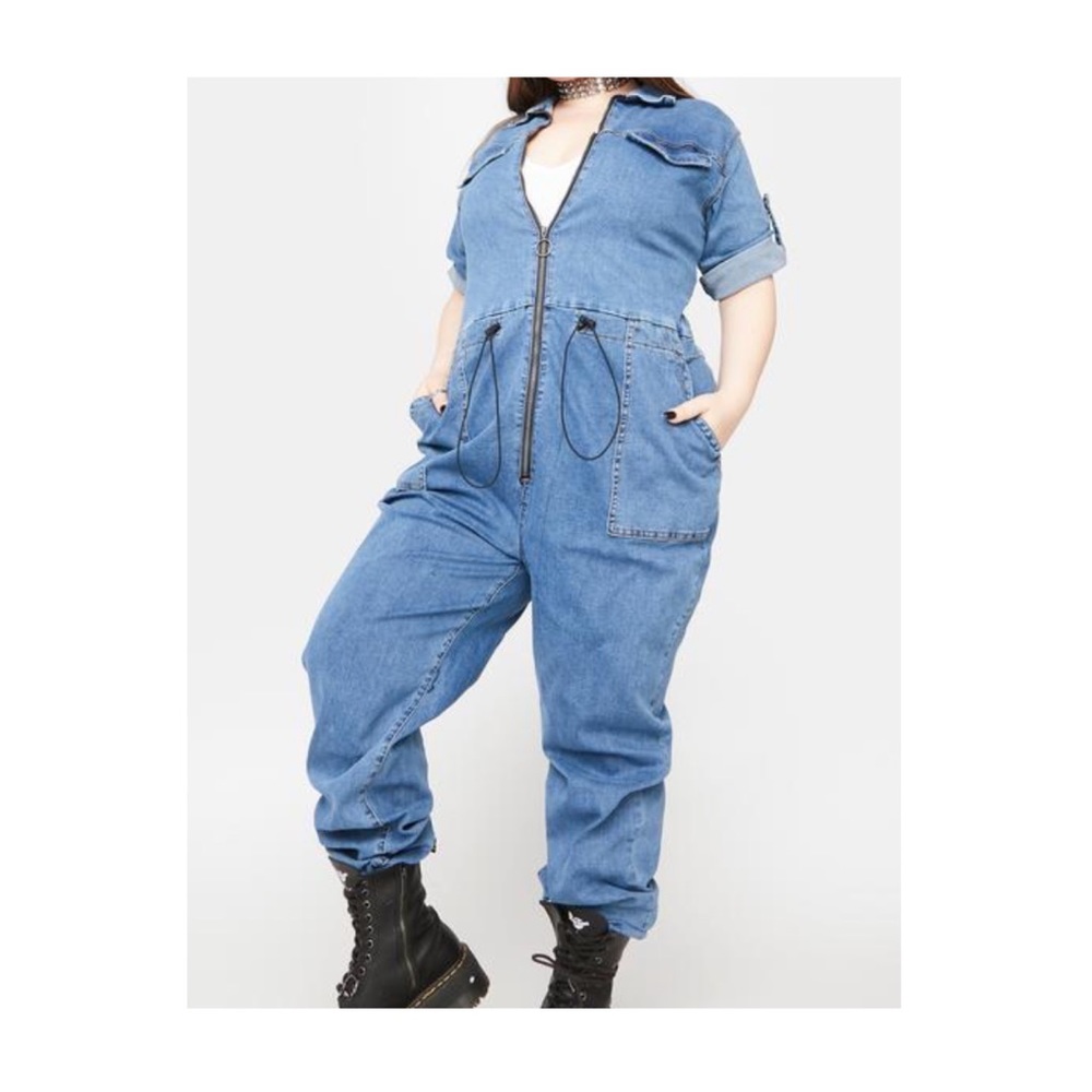 Plus Size denim jumpsuit- 1X